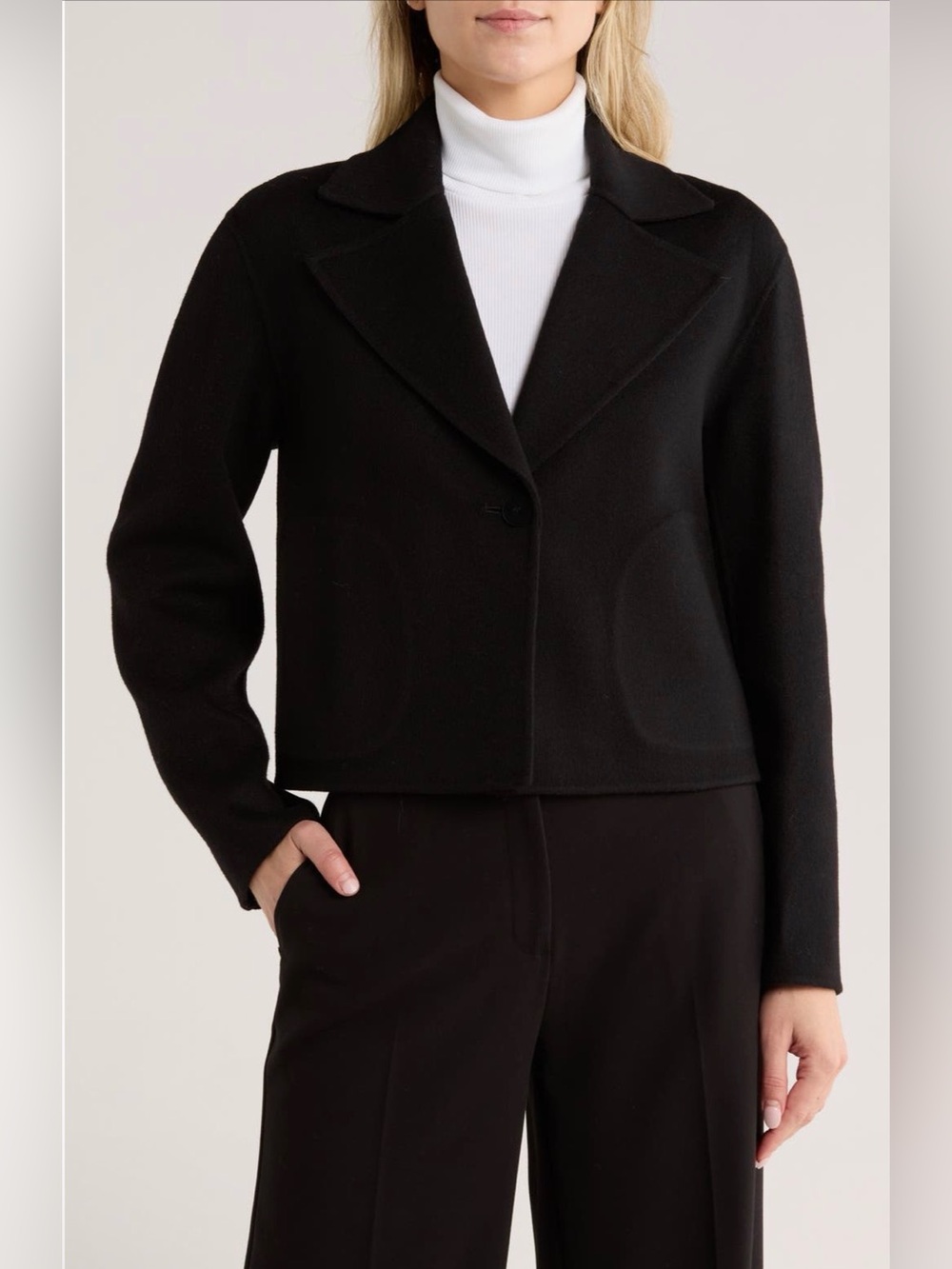 NWT THEORY Women's
Winsome 2 (Sileena) Wool & Cashmere Blazer Black Size Large